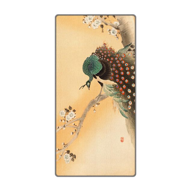 Teppich - Vintage Illustration Asiatischer Pfau II