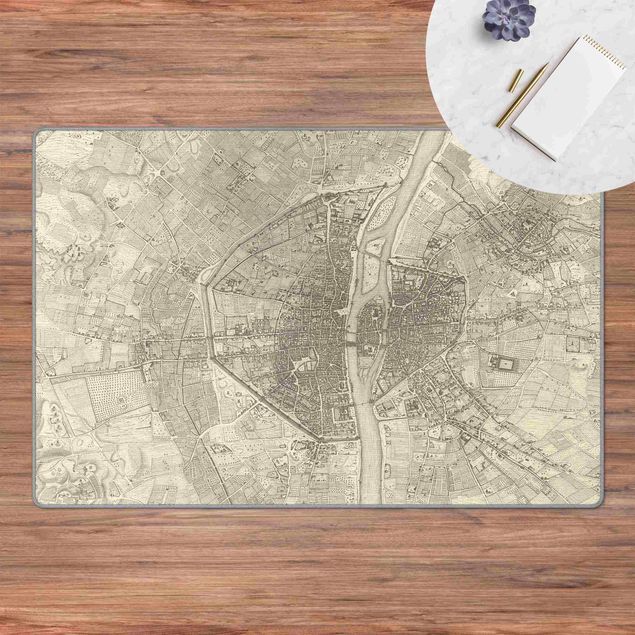 Teppich Weltkarte Vintage Karte Paris