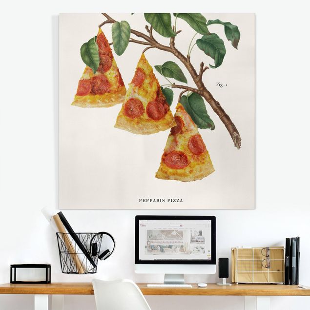 moderne Leinwandbilder Vintage Pflanze - Pizza