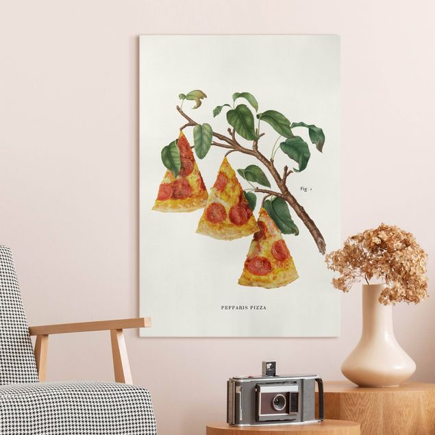 Leinwandbilder modern Vintage Pflanze - Pizza