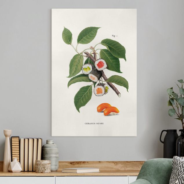 moderne Bilder auf Leinwand Vintage Pflanze - Sushi