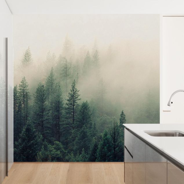 Design Tapeten Wald im Nebel Erwachen