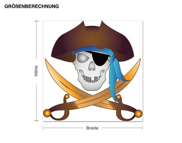 Piraten Wandtattoo Achtung Piraten