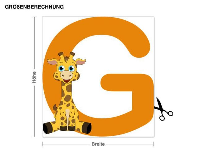 Wandtattoo Zitate Kinder ABC - Giraffe