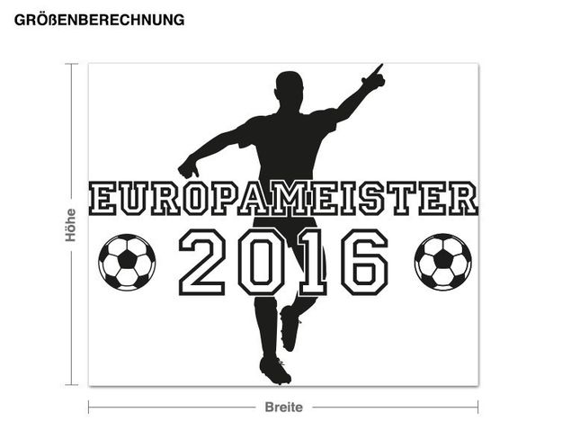 Fußball Wandtattoo 2016 - Europameister