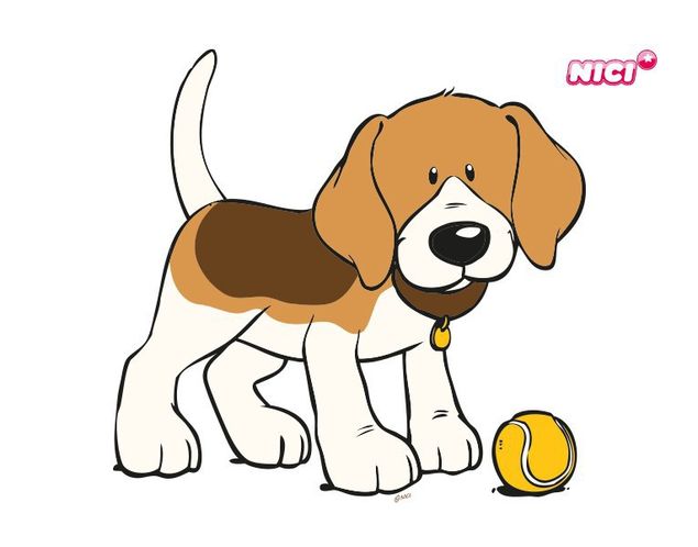 Wandsticker Hund NICI - Beagle mit Tennisball