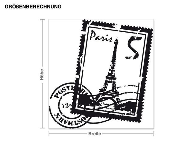Paris Wandtattoo Briefmarke Paris