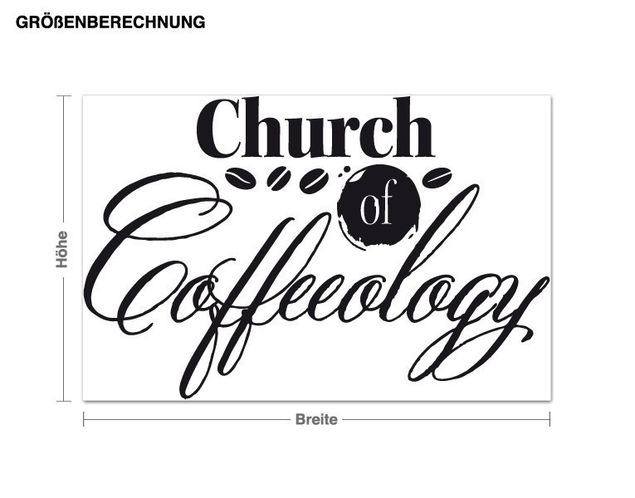 Wandtattoo Sprüche Church of Coffeeology