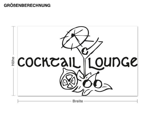 Wandtattoo Sprüche Cocktail-Lounge