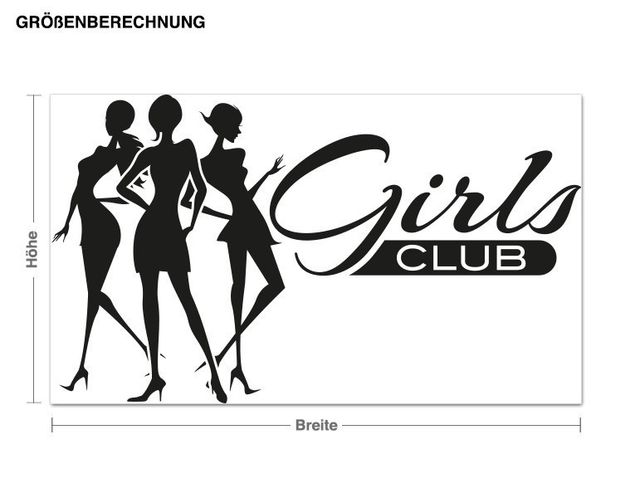 Sprüche Wandtattoo Girls Club
