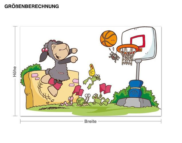 Bär Wandtattoo NICI - Jolly Lucy beim Basketball
