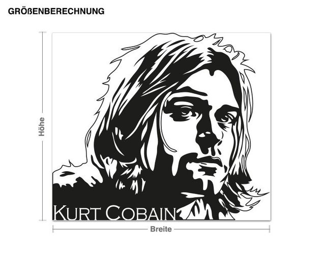 Wandtattoo Musik Kurt Cobain Portrait