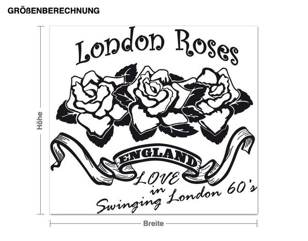 Wandtattoo London Roses