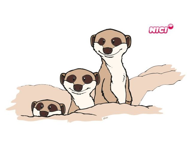 Wandtattoo Meerkat Family