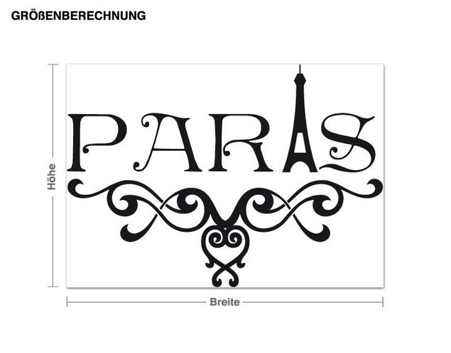 Paris Wandtattoo Paris ornamental