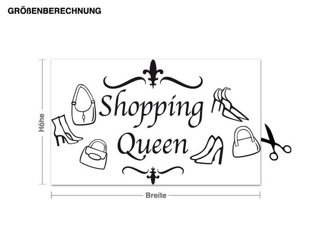 Wandtattoo Sprüche Shopping-Queen
