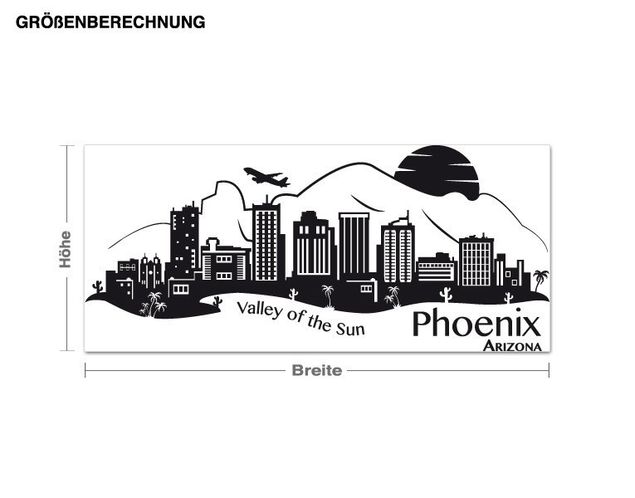 Wandtattoo Skyline Phoenix Arizona