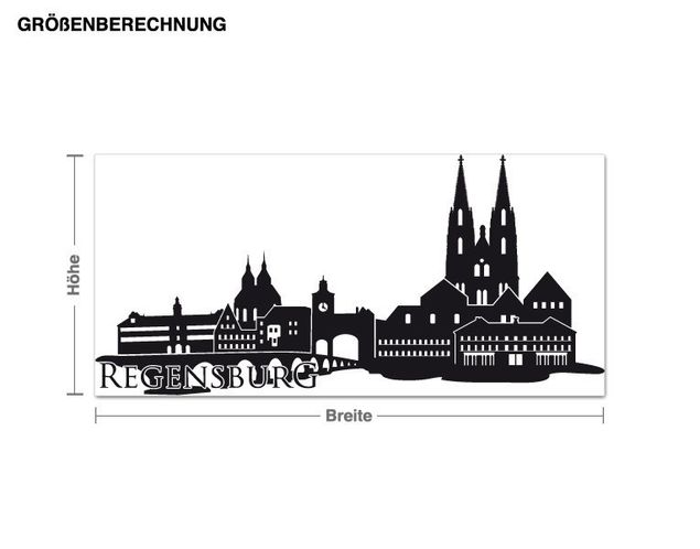 Wandtattoo Städte Skyline Regensburg
