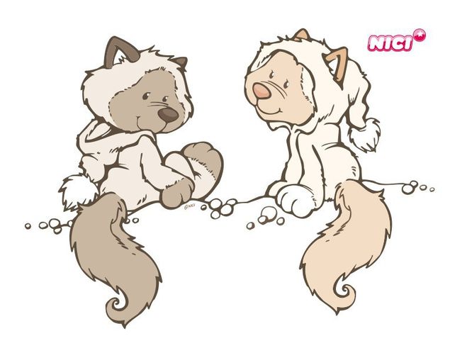Wandsticker Bär NICI - Snow Cats