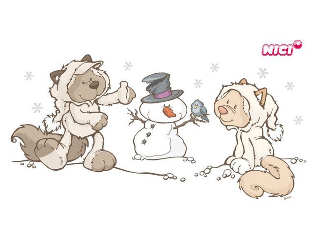 Wandsticker Bär NICI - Snow Cats