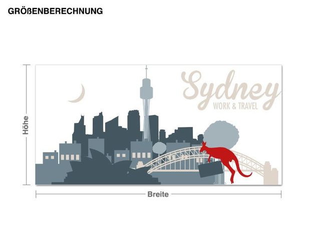 Skyline Wandtattoo Steinbeck - Sydney - Work & Travel