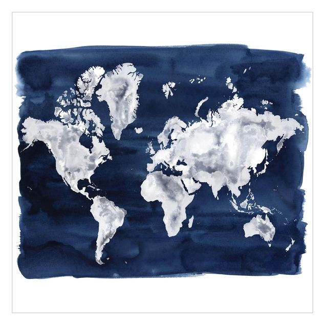 selbstklebende Tapete Wasser-Weltkarte dunkel