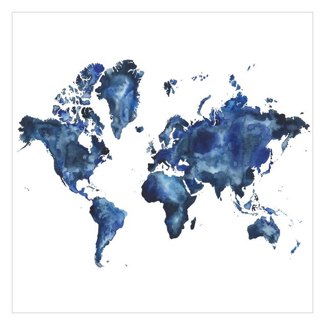 Fototapete selbstklebend Wasser-Weltkarte hell