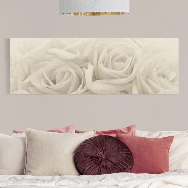 Leinwandbilder Blumen Weiße Rosen