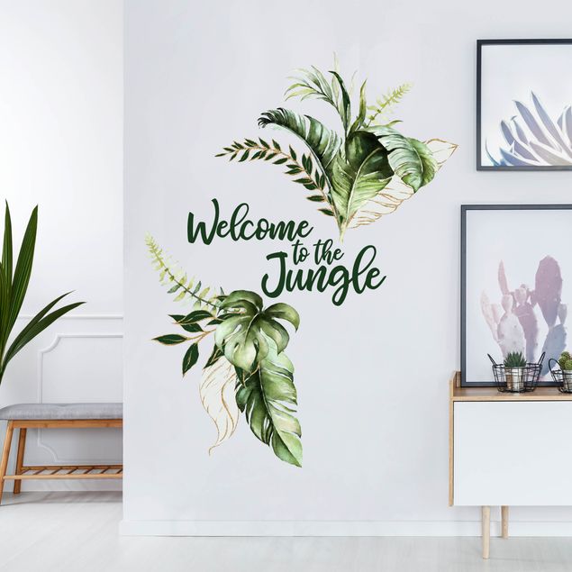 Wandtattoo - Welcome to the Jungle - Blätter Aquarell