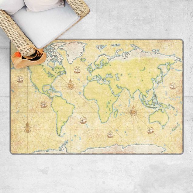 Moderner Teppich World Map