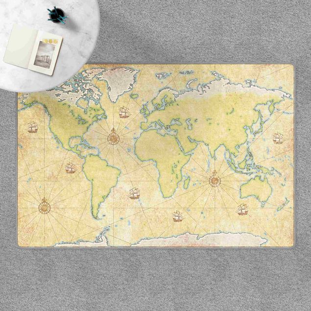Teppich Weltkarte World Map