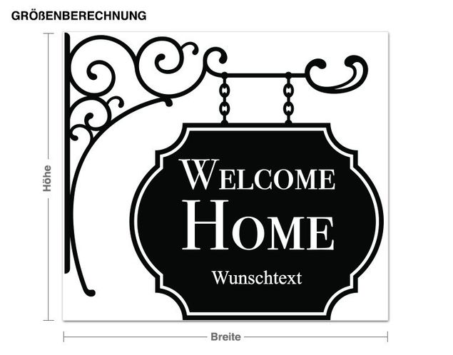 Sprüche Wandtattoo Wunschtext-Welcome Home