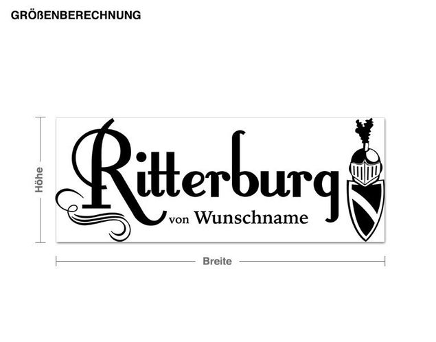 Sprüche Wandtattoo Wunschtext-Wunschname Ritterburg