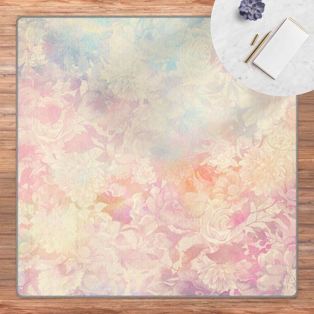 Teppich pastell Zarter Blütentraum in Pastell
