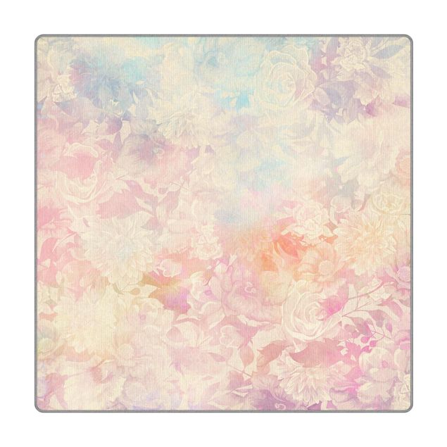Teppich - Zarter Blütentraum in Pastell