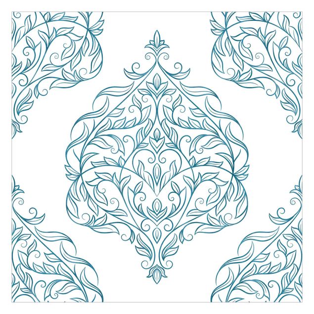 Pattern Design Zartes Jugendstilmuster in Blau