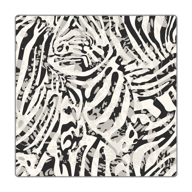 Teppich - Zebramuster in Grautönen