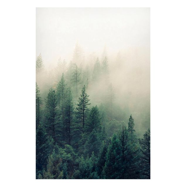 Magnettafel - Wald im Nebel Erwachen - Hochformat 2:3