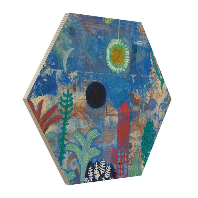 Hexagon Bild Holz - Paul Klee - Versunkene Landschaft