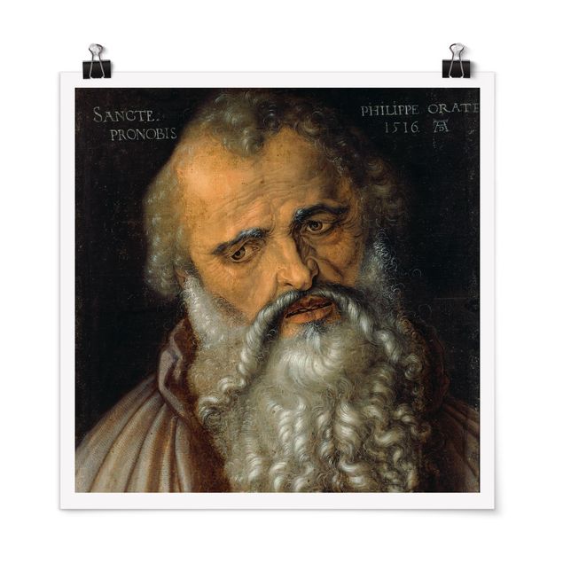 Poster - Albrecht Dürer - Der Apostel Philippus - Quadrat 1:1