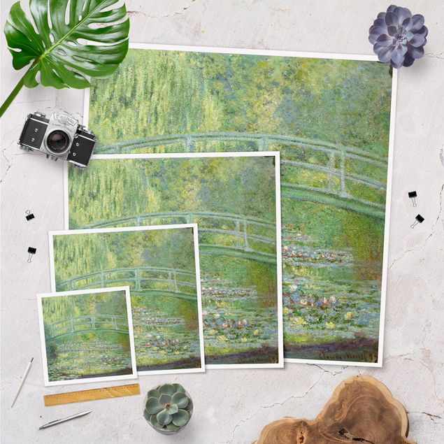 Poster - Claude Monet - Japanische Brücke - Quadrat 1:1