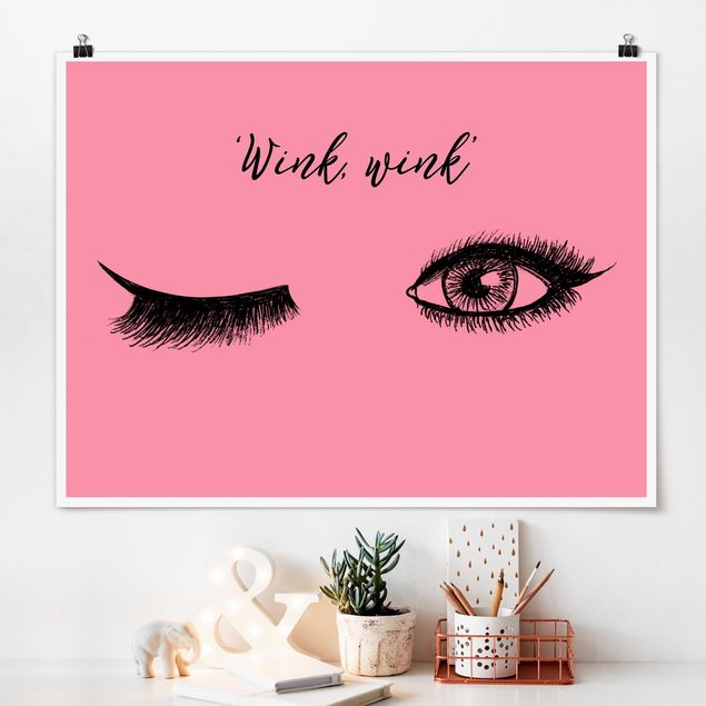 Wand Poster XXL Wimpern Chat - Wink