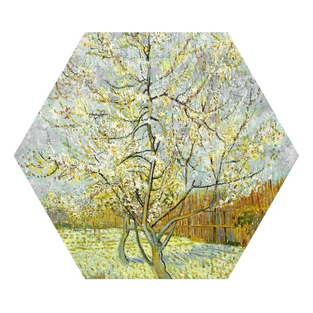 Hexagon Bild Forex - Vincent van Gogh - Pfirsichbaum rosa