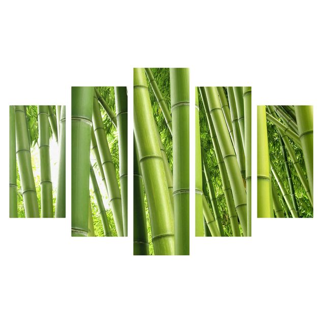 Leinwandbild 5-teilig - Bamboo Trees