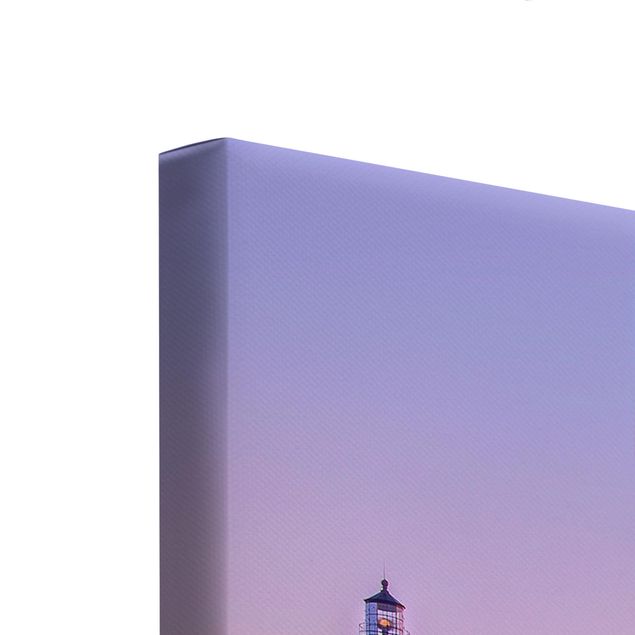 Leinwandbild 3-teilig - Leuchtturm am Morgen - Galerie Triptychon