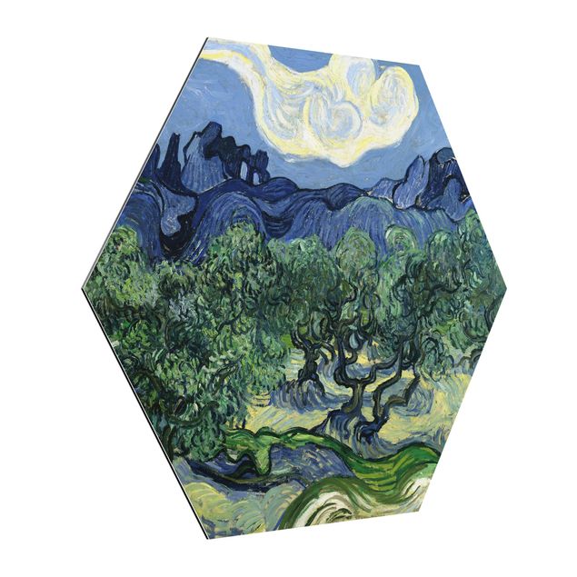 Alu Dibond Druck Vincent van Gogh - Olivenbäume