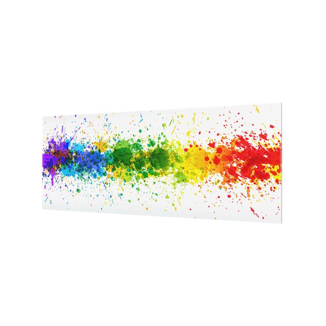 Spritzschutz Glas - Rainbow Splatter - Panorama - 5:2