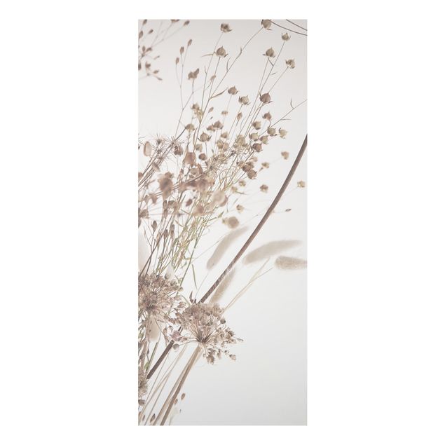 Alu-Dibond - Bouquet aus Ziergras und Blüten - Panorama