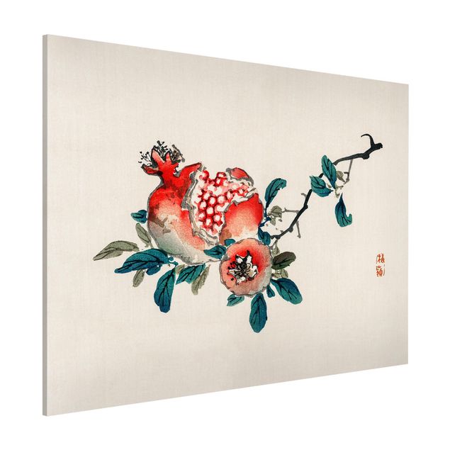 Wandbilder Asiatische Vintage Zeichnung Granatapfel