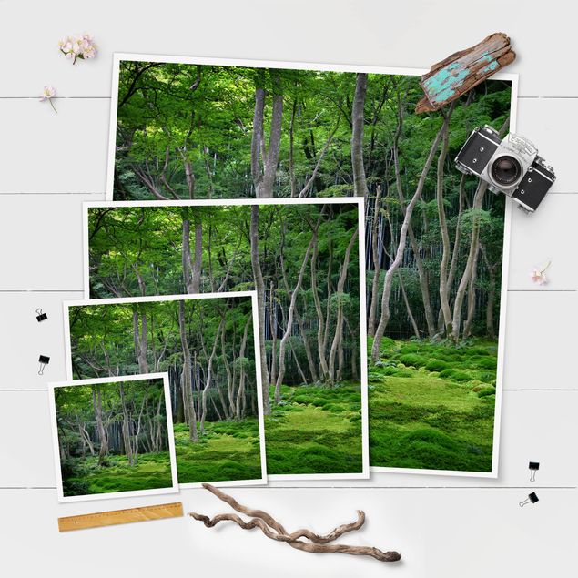 Poster - Japanischer Wald - Quadrat 1:1